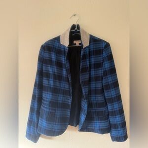 Merona Women's Blue and Black Plaid Blazer